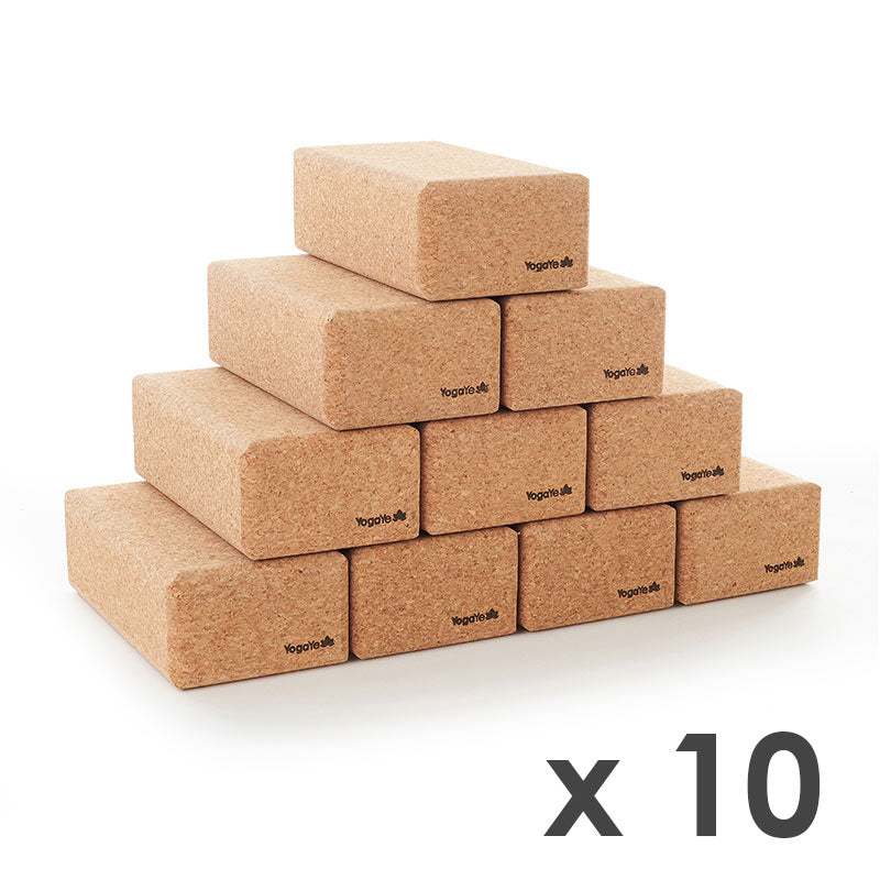 Pack of 10 Cork Blocks: Material for yoga centers and teachers